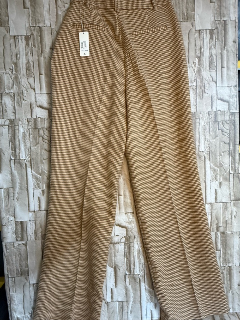 Favorite Daughter Toffee Houndstooth High Rise Wide Leg Trouser Pants 8 NWT - Picture 6 of 9